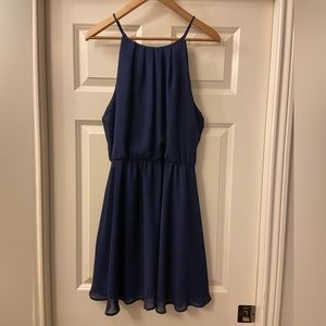 Lush Navy Halter Style Dress
